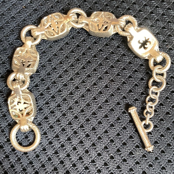 Judith Ripka Sterling & Onyx Link Bracelet
